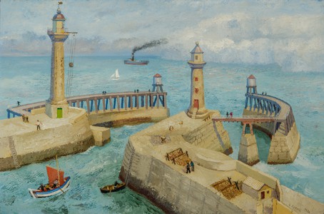 'A Moment of Sadness' references the two lighthouses at the entrance to Whitby harbour. Other works use them too.
