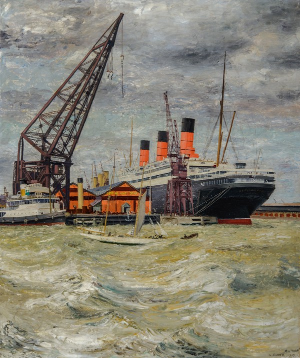 Berengaria and Floating Crane (1937)