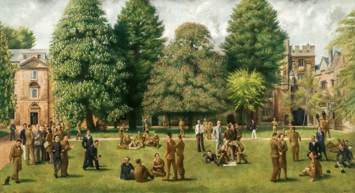 Massey commissioned Richard to paint 'Troops at Balliol, Second World War' (1947).