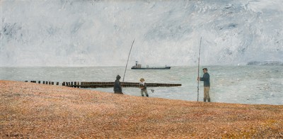 Stony Beach with Fishers