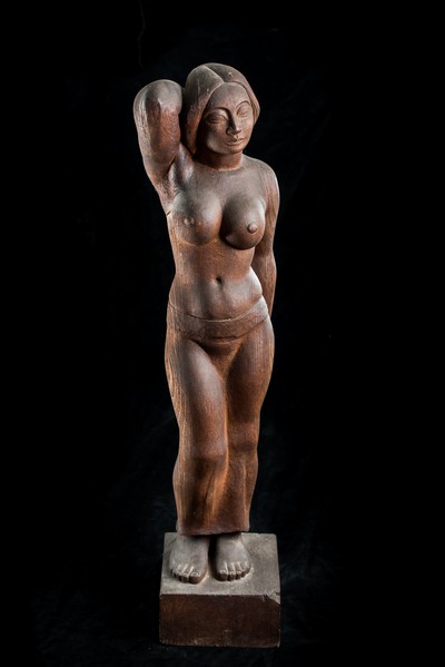 Carving of Woman in Skirt