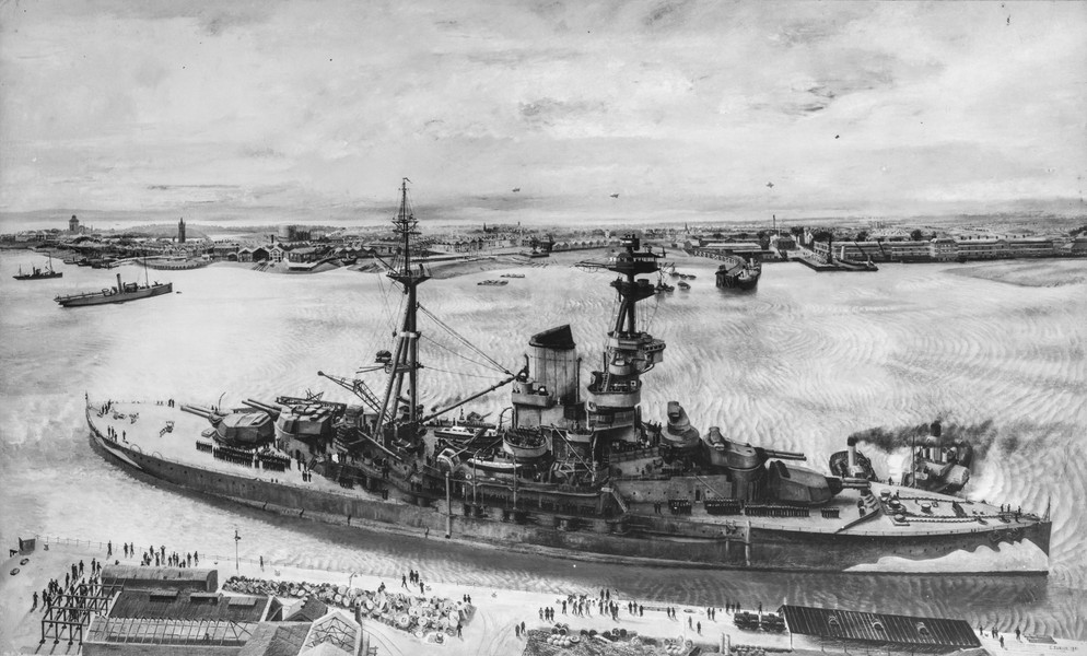 HMS Resolution Returning to Portsmouth (1941)