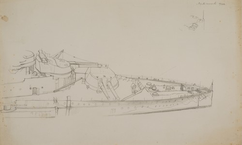 This sketch "Portsmouth" by RE is probably the bow of the same ship?