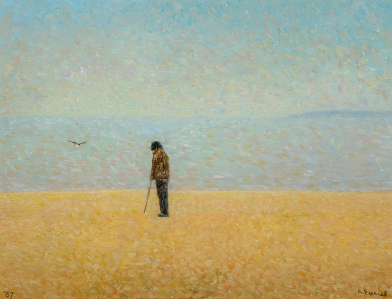 Solitary Figure and Bird (1987)
