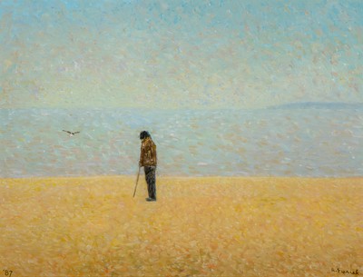 Solitary Figure and Bird