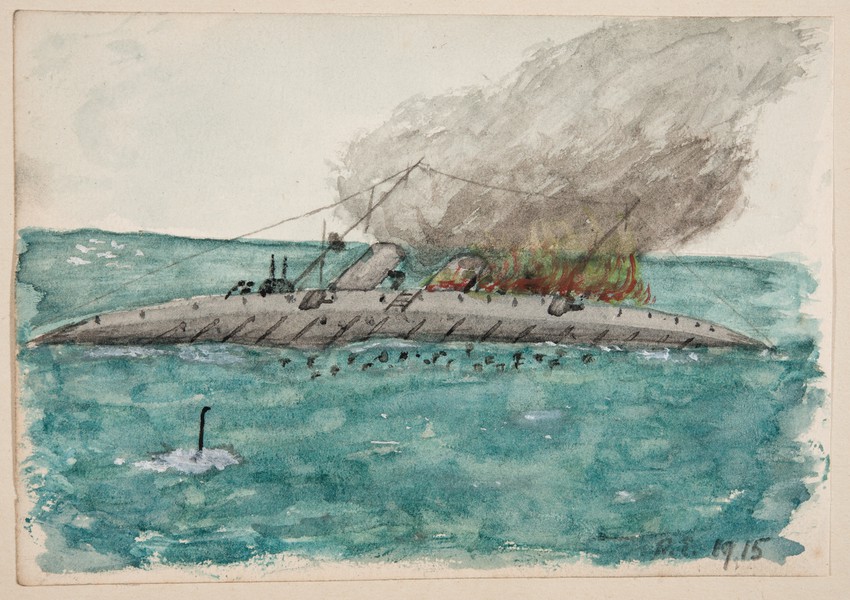 Battleship and Submarine (1915)