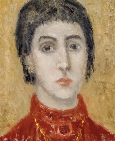 Head of a Woman (Red Dress)