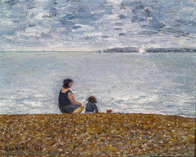 Mother and Child on Beach