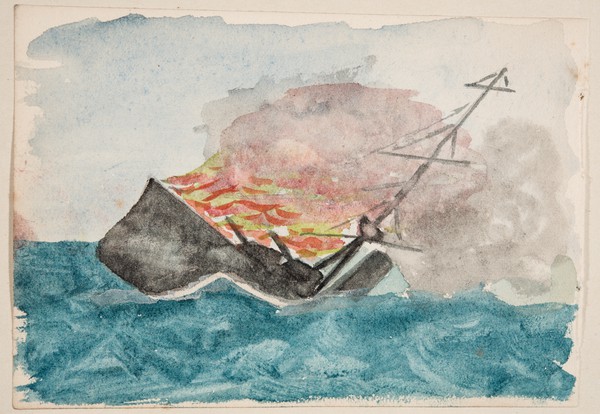Sinking Ship in Flames (1915)