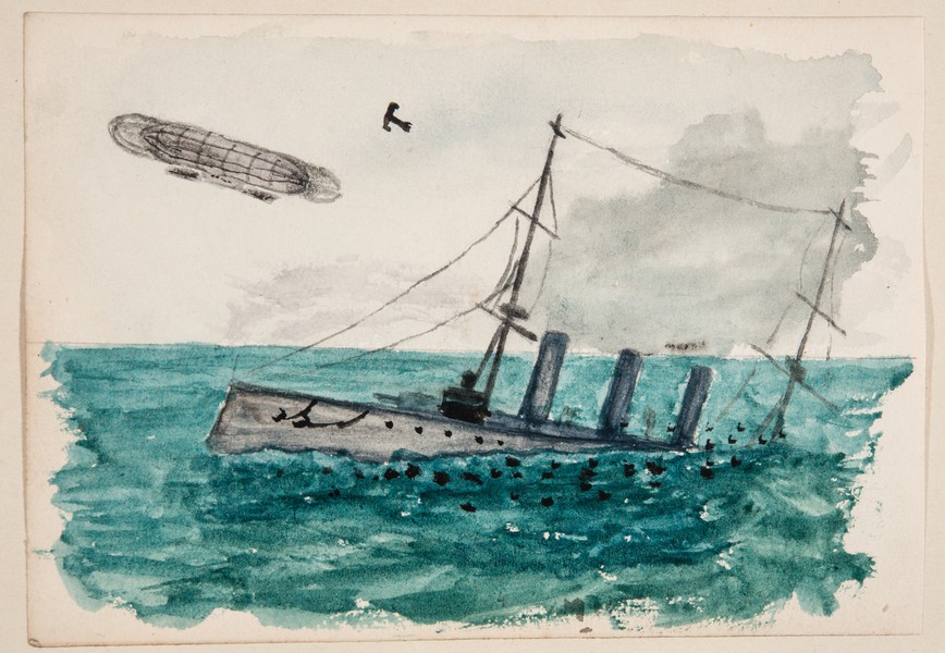 Zeppelin and Sinking Ship (1915)