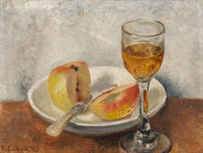Still Life, Glass of Sherry and Apple