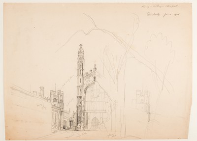 1946 - King's College Chapel, Cambridge exterior - Sketch-0078