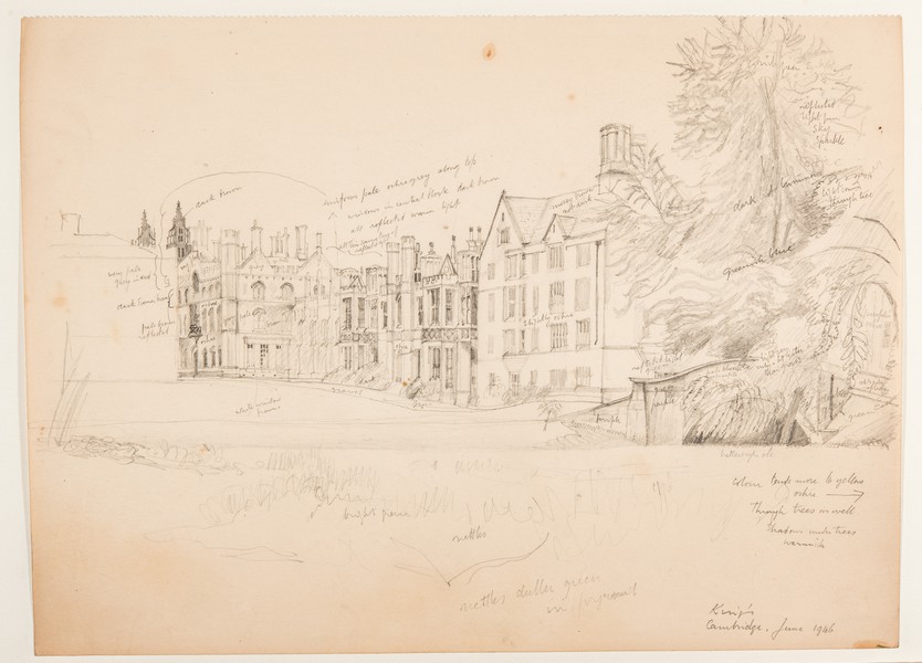 Sketch_20-078 King's College Cambridge from the Backs (June 1946)