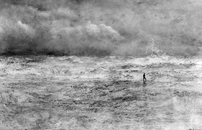 Rough Sea with Solitary Figure