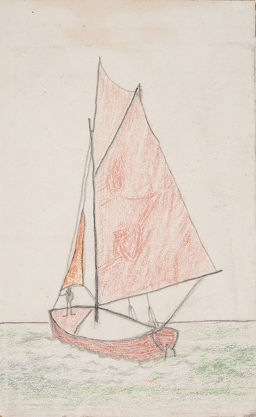 Sailing Boat with figure on the deck (c1909)
