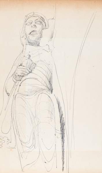 Sketch_17-067 carved church figure (1960s)