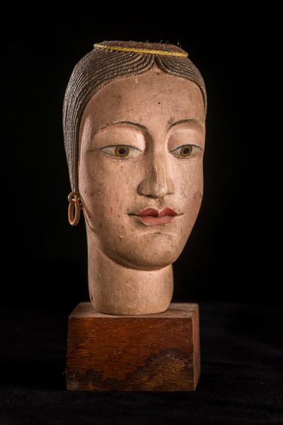Puppet Head of a Woman with Earrings