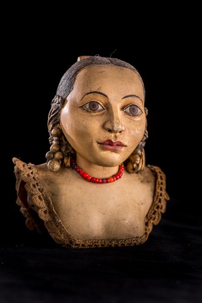 Puppet Head of Girl with Necklace