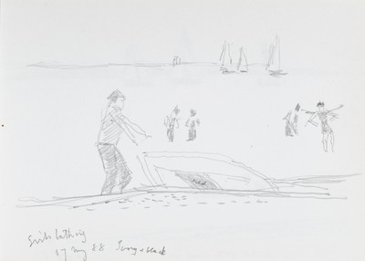 Sketch_03-32 windsurfer, girls bathing
