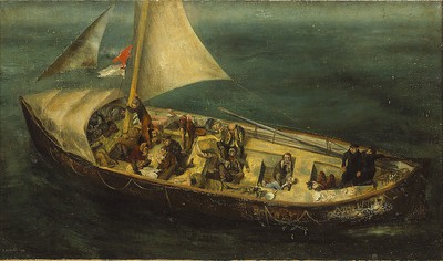 A Ship's Boat at Sea
