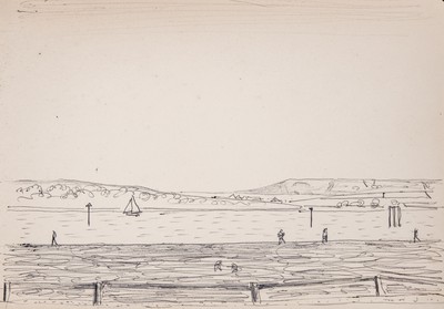 View of the Solent and the Isle of Wight from Lepe - Sketch-0804
