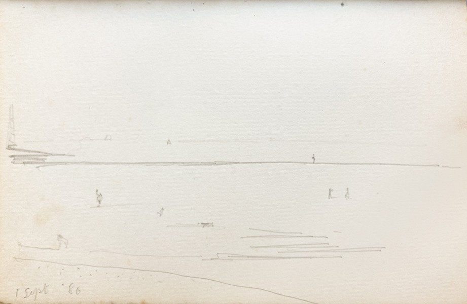 Sketch_02-17 Lepe Beach Spit Mast (1st Sep 1980)