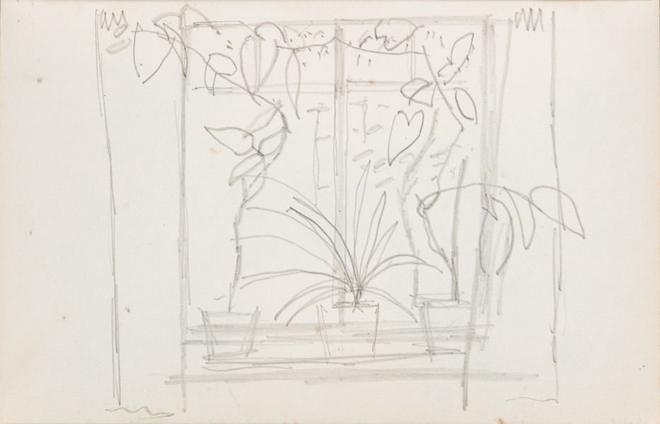 Sketch_02-19 Window Cill with Flowers (1980s)
