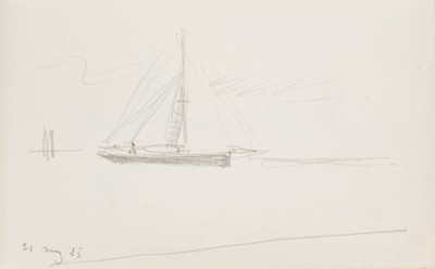 Sketch_02-22 Sailing Boat, mouth of Beaulieu River