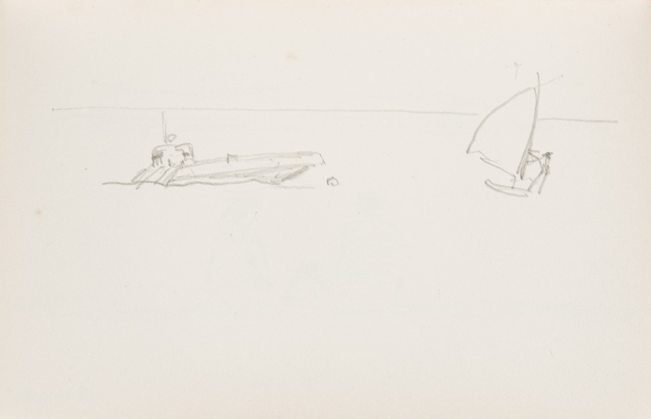 Sketch_02-26 Windsurfer and Motorboat (c1985)