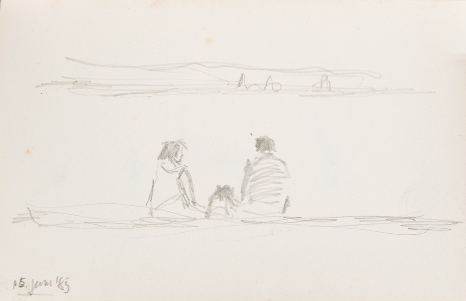 Sketch_02-27 Family on Beach (15th Jun 1985)