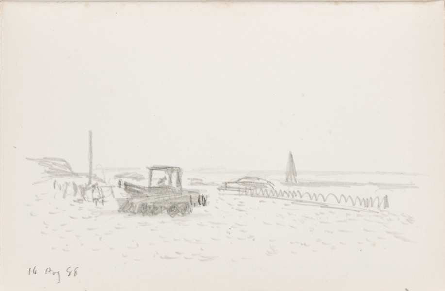 Sketch_02-34 Bulldozer Lepe Beach (14th Aug 1988)