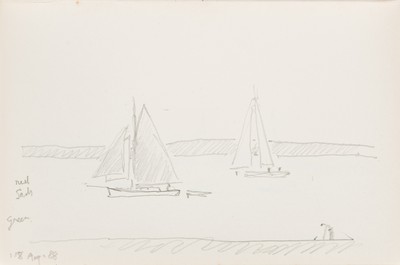 Sketch_02-35 Two Sailing Boats and Bait Digger