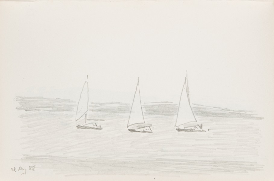 Sketch_02-36 Three Sailing Boats (18th Aug 1988)