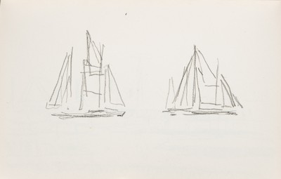 Sketch_02-45 Two Sailing Yachts