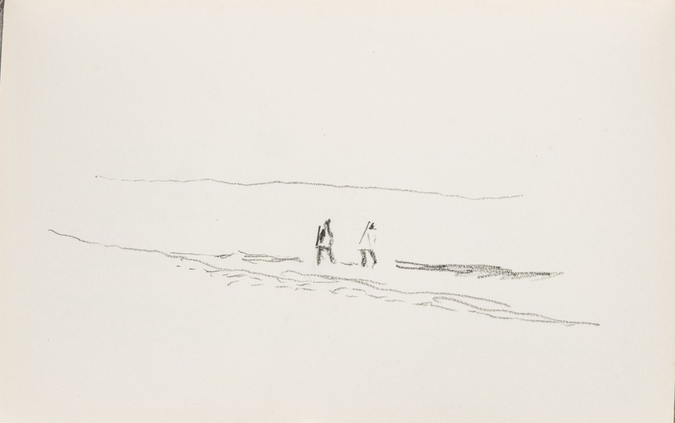 Sketch_02-48 Two Figures Walking Along Beach (1989)