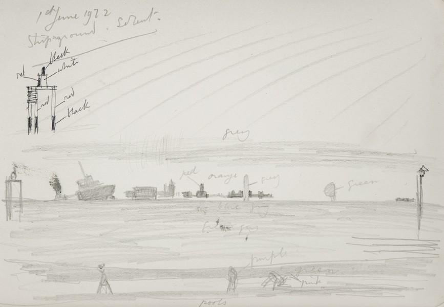 Sketch_05-05 Ship aground, Solent (1st Jun 1972)