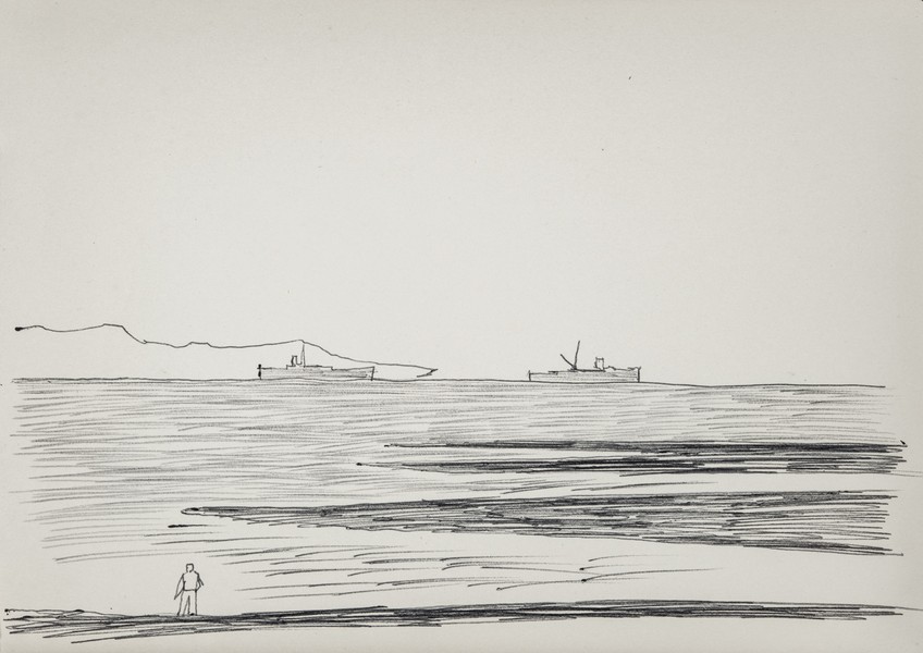 Sketch_05-07 Figure Ships Horizon (c1973)