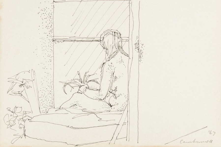 Sketch_17-046 Camberwell figure study by window (1967)