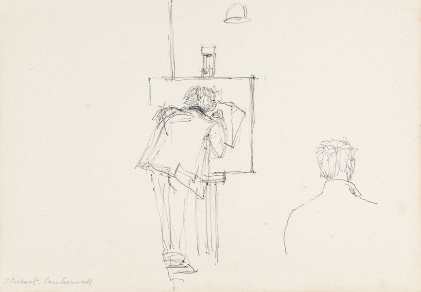 Sketch_17-056 Camberwell student at easel (1960s)