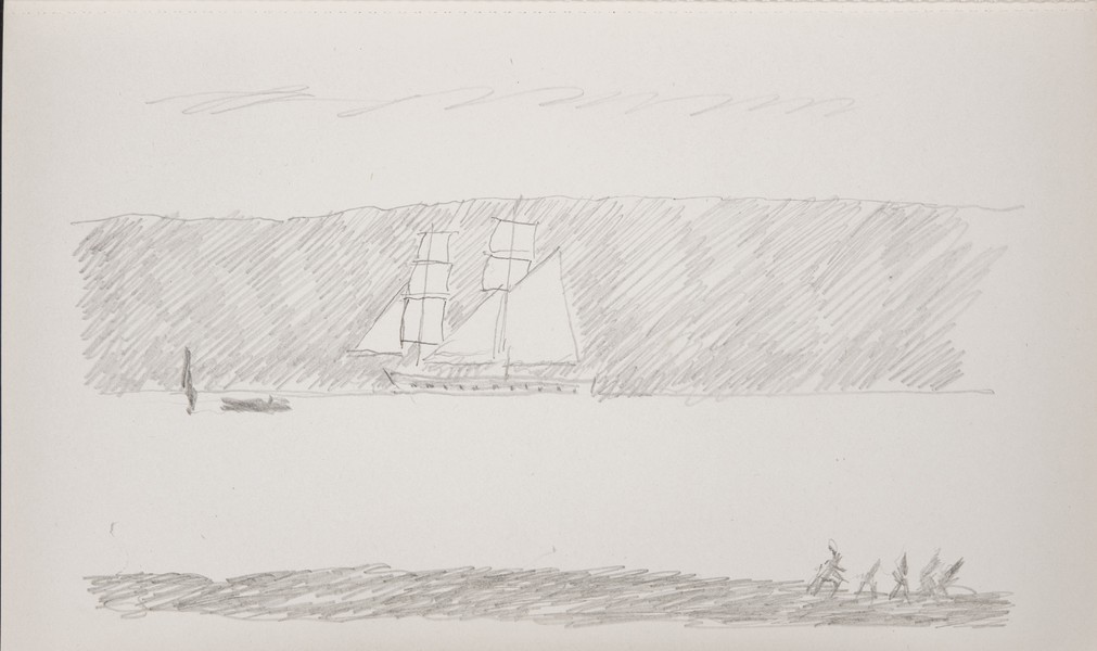 Sketch_08-014 square sail ship (1970s)