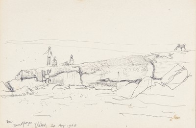 Sketch_17-084 Cow sarcophagus, Cow and Calf Rock, Ilkley