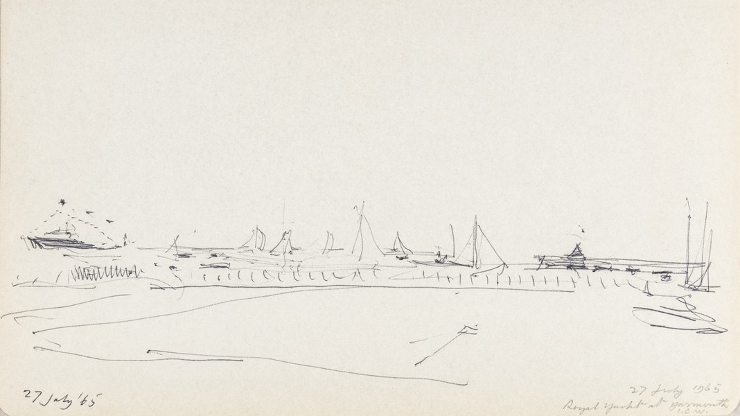 Sketch_17-092 Royal Yacht at Yarmouth I.O.W. (27th Jul 1965)