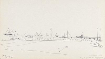 Sketch_17-092 Royal Yacht at Yarmouth I.O.W.