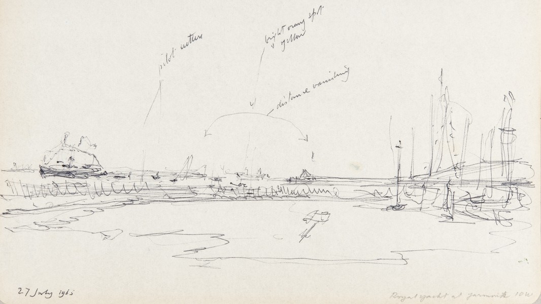 Sketch_17-093 Royal Yacht at Yarmouth I.O.W. (27th Jul 1965)