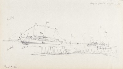 Sketch_17-094 Royal Yacht at Yarmouth I.O.W.