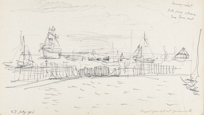 Sketch_17-095 Royal Yacht at Yarmouth I.O.W.