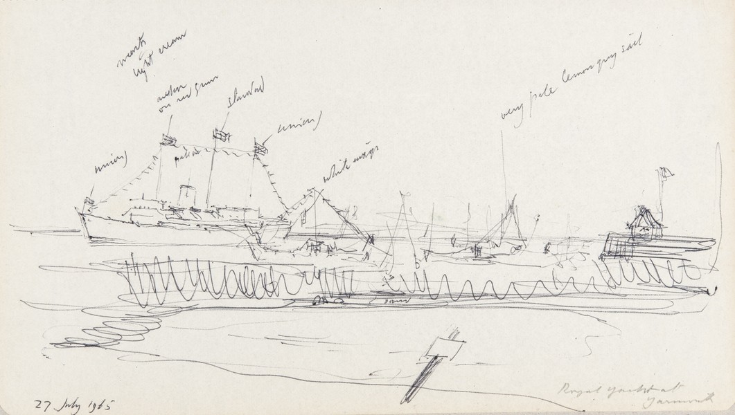 Sketch_17-096 Royal Yacht at Yarmouth I.O.W. (27th Jul 1965)