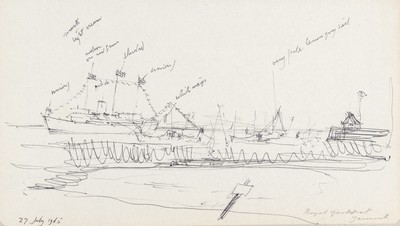 Sketch_17-096 Royal Yacht at Yarmouth I.O.W.