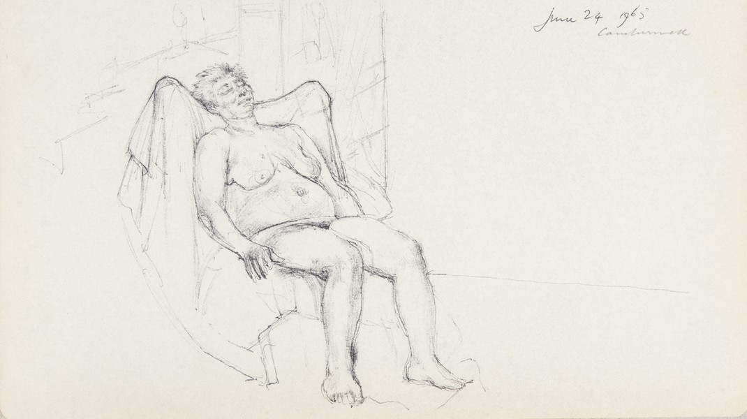 Sketch_17-102 Camberwell figure study in chair (24th Jun 1965)