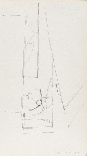Sketch_17-111 Camberwell studio electric fire and easels (1960s)
